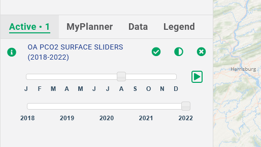 A screen capture showing a closeup on the Portal's slider controls.