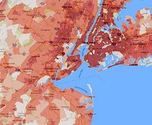 View Population Densities in Mid-Atlantic Coastal Watersheds